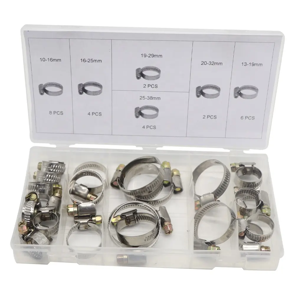 SYD-1111-1 26pcs Hydraulique En Acier Inoxydable Allemagne Type Tube Tuyau Tuyau Pince Clip Assortiment