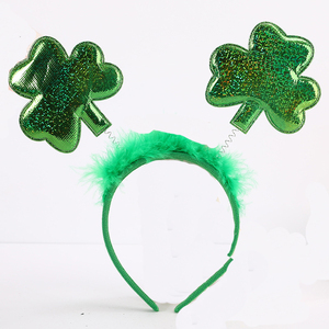 Clover Festival Diadema Accesorio <span class=keywords><strong>de</strong></span> tela Regalo para la escuela <span class=keywords><strong>de</strong></span> graduación Fiesta del día <span class=keywords><strong>de</strong></span> <span class=keywords><strong>San</strong></span> <span class=keywords><strong>Patricio</strong></span> Accesorios del Día Nacional irlandés - Product Image 2