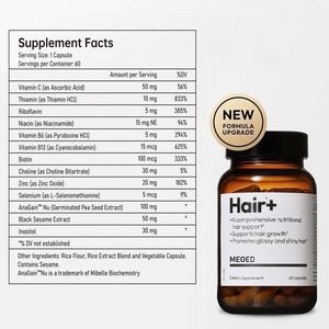 <span class=keywords><strong>C</strong></span>ápsulas de Suplemento Vitamínico para el Crecimiento del Cabello |   Biotina, Colágeno y Queratina para un Cabello Más Fuerte |   Fábrica OEM - Product Image 2