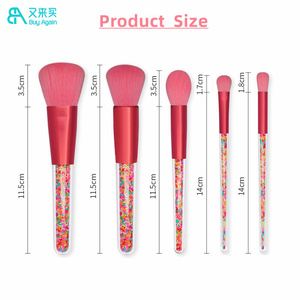 Set di Pennelli per Trucco Rosa Acceso all'Ingrosso, Set Regalo per Ragazze, Pennelli per Trucco Carini con Decorazioni a Zucchero - Product Image 3