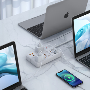 Quốc tế điện dải 4 cửa hàng 4 USB 4 loại C QC PD sạc nhanh 240V đánh giá cho văn phòng nhà máy tính để bàn đa quốc gia cắm - Product Image 5