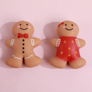 Jouet à presser en forme de bonhomme en pain d'épices mignon, jouet anti-stress à rebond lent, jouet à pincer, jouets squishy de Noël, petit cadeau - Product Image 2