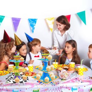 DAMAI Soporte de Cartón de 3 Niveles para Cupcakes con Diseño de Dibujos Animados, 2 Sets, Torre de Postres para Decoraciones de Cumpleaños con Temática de Juguetes - Product Image 6