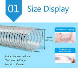 Tuyau flexible en PU à haute élasticité et haute pression, sans plis, avec armature en fil d'acier, durable, pour la distribution d'air industriel, l'irrigation et la gestion des poussières en atelier - Product Image 2