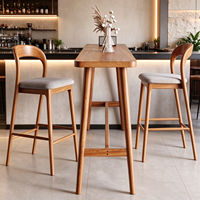 Chaise de bar moderne en bois de luxe léger, rembourrée et stable, mobilier de bar en bois – Offre spéciale