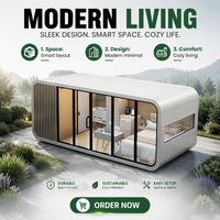 Cabine capsule mobile de 20 pieds pour chambre d'hôtes, hébergement de resort, capsule spatiale