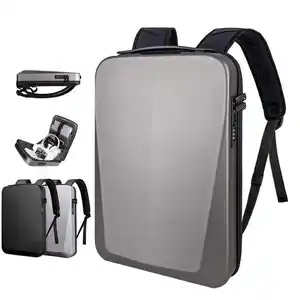 Custom Waterproof Durable Material Plastic Hard Shell Computer Bag Men'S Business Anti-thief TSA Lock Usb Notebook Backpack