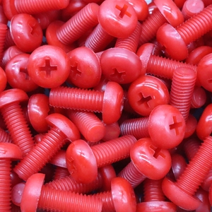 Vis à tête ronde en nylon de haute qualité, vis en plastique nylon rouge - Product Image 5