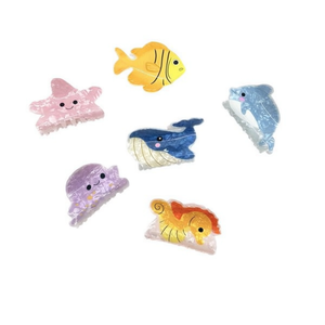 Pince à cheveux en forme de griffe d'animal marin 8 cm pour enfants et filles, thème océan - Product Image 2