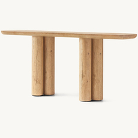 Console d'entrée cylindrique moderne en chêne massif durable pour salon, meubles de maison