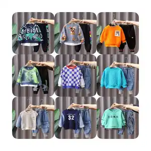 Children Clothing 2 Piece Set 100% Cotton Tops Shirts And Sweat Pants Clothes Sets Children's Clothing Sets For Boys and Girls