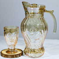Service à thé en verre transparent de style moyen-oriental avec logo personnalisé de luxe, carafe à eau froide, pichet, pot à eau en verre