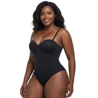 Body sculptant pour femme style Kardashian, gainant et ajusté, avec bretelles réglables et bonnets rembourrés