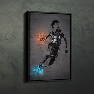 Póster Neon Splash Golden jugador de baloncesto lienzo pared arte impresión hogar Decoración hombre cueva regalo - Product Image 3