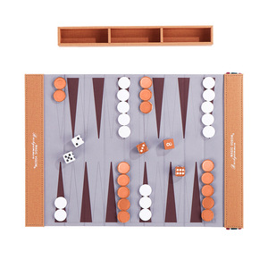 Set da Backgammon 3 Colori in Pelle PU, Gioco da Tavolo Pieghevole con Dadi e Scatola Portaoggetti per Bambini, Adulti e Famiglia - Product Image 6