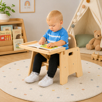 Chaise Montessori pour bébé, chaise à manger en bois robuste avec plateau pour nourrissons et tout-petits