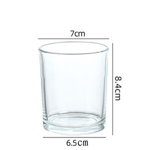 Frasco de vidrio transparente redondo de lados rectos para velas de mezcla de soja con tapa metálica dorada o plateada - Product Image 4