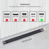 Farsince USB4 USB-C 40 Gbit/s Flexibles Verlängerung kabel Flaches kurzes FPC USB 4 Kabel 5A 240W Schnell ladekabel