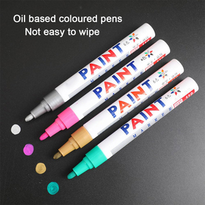 NOVISON Oil-based <b>Permanent</b> Ink Paint <b>Marker</b> Pen with Round Toe Brush Tip 8 Colors Fabric/Textile Material - Product Image 3