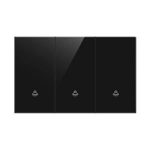 Minimalist 4-Gang Wall Switch Tempered Glass Black Touch Panel Design - Product Image 3