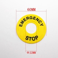 Panneau d'arrêt d'urgence chinois 22x60, plaque d'avertissement 22mm 60mm, matériau plastique, 16A max. Courant 250V Max. Tension