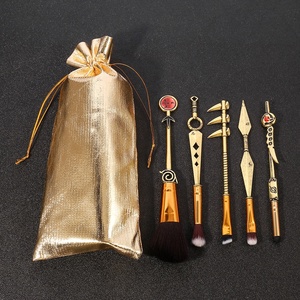 5 unids/set hoja <span class=keywords><strong>Konoha</strong></span> Village Symbal Logo Metal cepillo de maquillaje para Ninja <span class=keywords><strong>Anime</strong></span> Cosplay Unisex herramienta de maquillaje nuevo con bolsa - Product Image 6