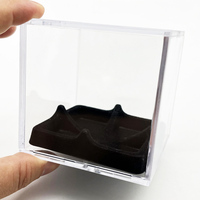 Vitrine de support de baseball en acrylique/support de baseball à fond noir en plexi cube/boîte de présentation en acrylique transparent pour baseball