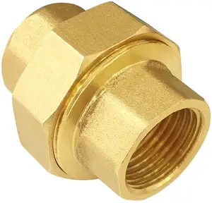 Brass Pipe Fitting Coupling 1/2" Female 1/2 Inch NPT Female Fitting Threads Adapter Pipe Fittings Union
