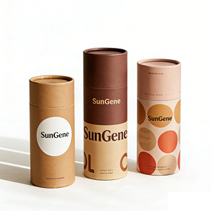 Tube en papier écologique avec gaufrage de logo personnalisé en feuille d'or, boîte cadeau de mariage, tube rond en carton coloré écologique - Product Image 3