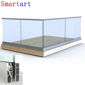 Smartart Thiết Kế Hiện Đại Không Khung U Kênh Cơ Sở Kính Cường Lực Lan Can/Lan Can Cho Dự Án Bên Ngoài - Product Image 4