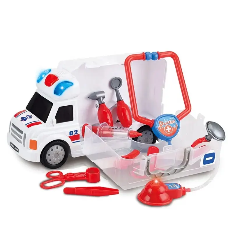 EPT Cartoon Musical Ambulance Toy Car With Medical Kit