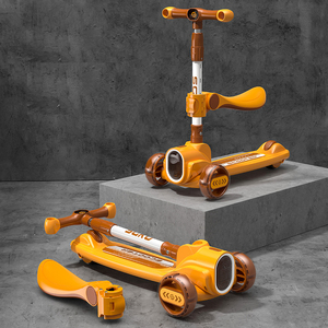 2024 plus récent aluminium plastique acier enfants <span class=keywords><strong>Scooter</strong></span> 4 3 2 PU <span class=keywords><strong>trois</strong></span> <span class=keywords><strong>roues</strong></span> avec siège lumières led âge 3-6 6-8 8-12 ans - Product Image 1