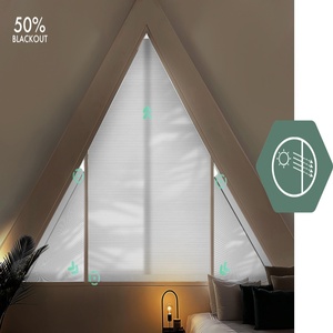 Màu Xám gió thông minh Angled Rèm Tương thích với wifi <span class=keywords><strong>Alexa</strong></span> Google cơ giới không thường xuyên tổ ong Rèm cho nhà - Product Image 2