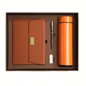 Set de Cuaderno A5 de Lujo, Tapa Dura de PU, Acero Inoxidable, Diario de Negocios, Bolígrafo, Taza, Caja de Regalo, Graduación, Promoción, Logotipo Personalizado, Exquisito - Product Image 1