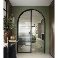 Porte en aluminium à battants avec vitrage intérieur, design d'arche bon marché Alucasa, Australie