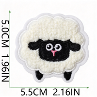 Patchs en chenille en gros, mignons moutons de dessin animé, appliques brodées thermocollantes pour vêtements d'enfants, jeans, vestes, sacs à dos