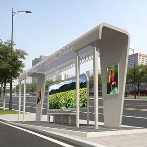 ศาลาพักผู้โดยสารริมถนนแบบกำหนดเองได้และติดตั้งง่ายสำหรับการใช้งานในเขตเมือง พร้อมจอแสดงผลโฆษณาสำหรับป้ายรถเมล์ - Product Image 1
