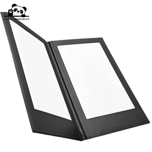 Menu de restaurant lumineux à LED avec cuir PU imperméable, 2 pages, design moderne, charge de type C, tailles personnalisées - Product Image 2