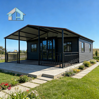 Villa préfabriquée de luxe extensible de 20 pieds, design à double aile, 2 chambres, maison conteneur avec murs en verre, salon, hôtel-resort, glamping