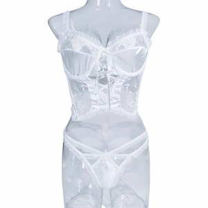 New Hot Selling French Solid Color <b>Sexy</b> Underwear <b>Set</b> Women's Silk Smooth Underwear Two Piece <b>Set</b> - Product Image 5