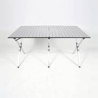 Nouveaux produits en plein air portable personnalisé en aluminium acier Camping Egg Roll Table métal pique-nique enroulable pliant Kamp Tables