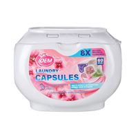 60pcs ramah kulit 5 IN1 cepat larut Gel deterjen Pods lembut pakaian sekali pakai untuk noda kuat grosir