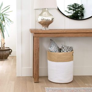 Grand panier à linge moderne et pliable pour enfants, corbeille de rangement en coton pour le linge - Product Image 6