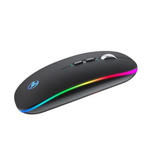 HXSJ M103FG ultra-ince şarj edilebilir RGB kablosuz fare taşınabilir ince sessiz ofis oyun fareler Mac Laptop için sağ el - Product Image 5