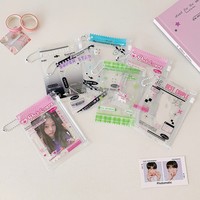 Pochette zippée personnalisée en PVC pour cartes anime, porte-cartes photo K-Pop de 3 pouces, rangement pour badges d'étudiant et breloque de sac porte-clés