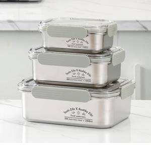 กล่องข้าวสแตนเลสสำหรับผู้ใหญ่ยี่ห้อ Baming พร้อ<span class=keywords><strong>ม</strong></span>ฝาปิดแบบ<span class=keywords><strong>ม</strong></span>องเห็นได้ กล่องเตรีย<span class=keywords><strong>ม</strong></span>อาหารโลหะ เก็บอาหารสดใหม่สำหรับครัว ป้องกันการรั่วซึ<span class=keywords><strong>ม</strong></span> - Product Image 6