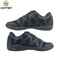 Chaussures de cheerleading pour filles, noires, bon marché, sans pitié, baskets de danse, respirantes, en microfibre, modèle COPTER 519, semelles en caoutchouc