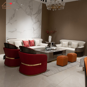 Ensemble de canapés en cuir véritable de luxe de designer italien 1, <span class=keywords><strong>2</strong></span> et 3 places pour la maison, salon - Product Image 2