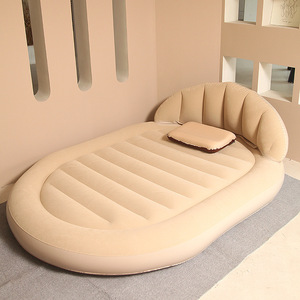 Matelas Gonflable Portable <span class=keywords><strong>d</strong></span>'<span class=keywords><strong>Extérieur</strong></span> Oval <span class=keywords><strong>Lit</strong></span> <span class=keywords><strong>d</strong></span>'Appoint Simple/<span class=keywords><strong>Double</strong></span> Épaissi Floqué pour la Maison et le Camping – Idéal pour les Couples - Product Image 2