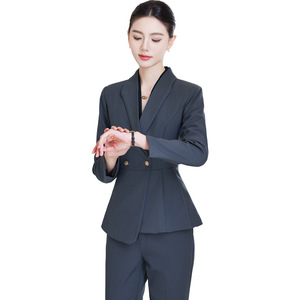 Professional Women's Suit Set Autumn Office Lady Three Quarter Sleeve Polyester Anti-Wrinkle Work Uniform - Product Image 5